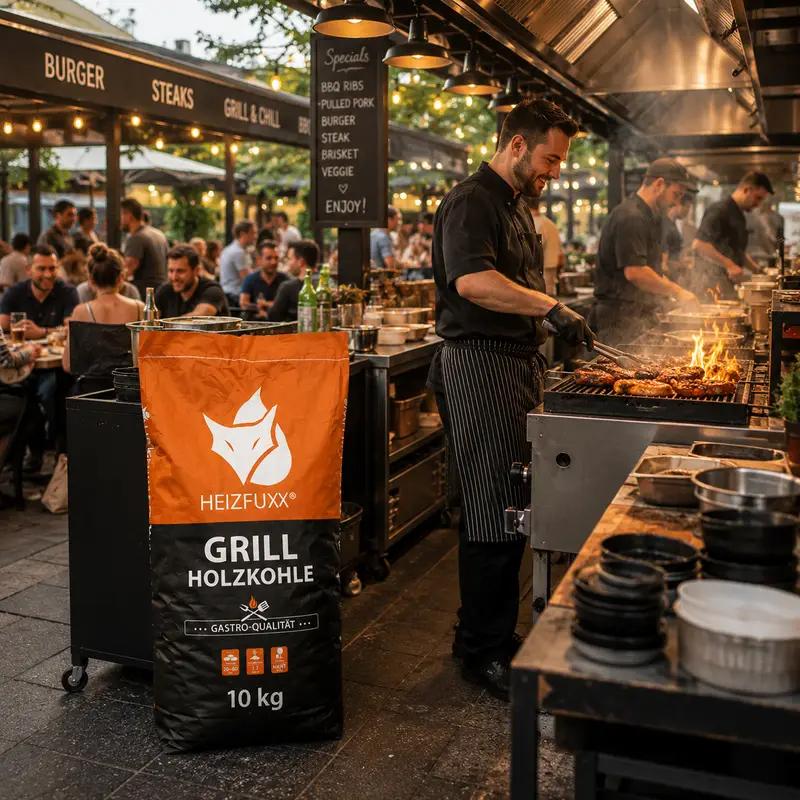 HEIZFUXX Grillholzkohle 360 kg – 36 × 10 kg – 20–80 mm