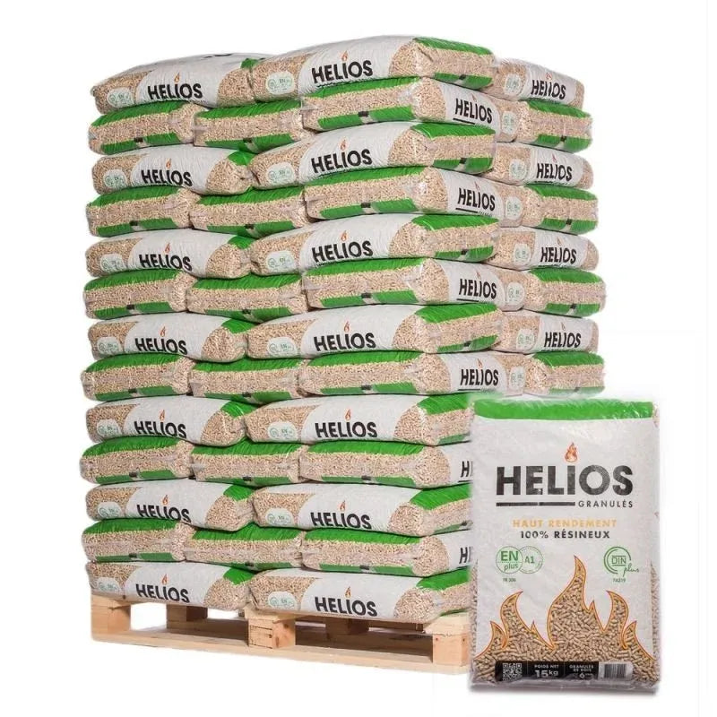 HELIOS Holzpellets 100 % Nadelholz 975 kg – 65 Säcke à 15 kg