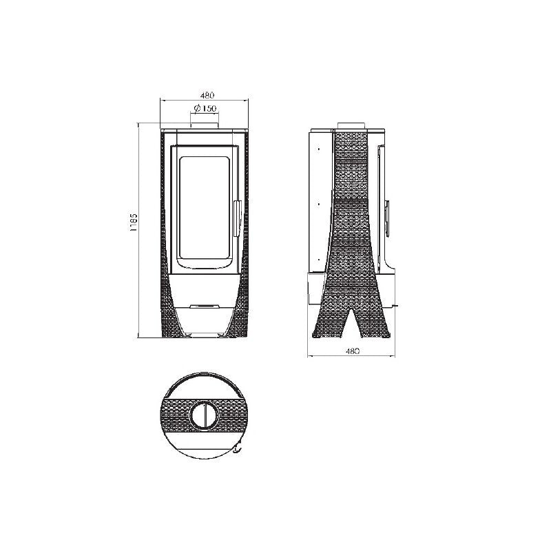 PLAMEN Nera Kaminofen Gusseisen 13 kW – A+ – Ø 150 mm