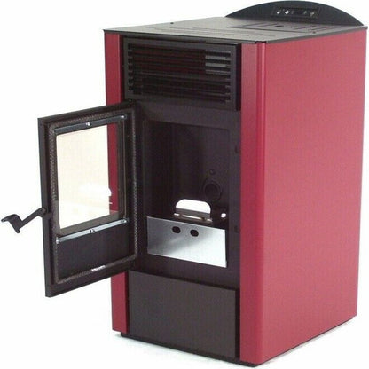 Apex Pelletofen 9,5 kW Rot/Schwarz – 13,5 kg Tank