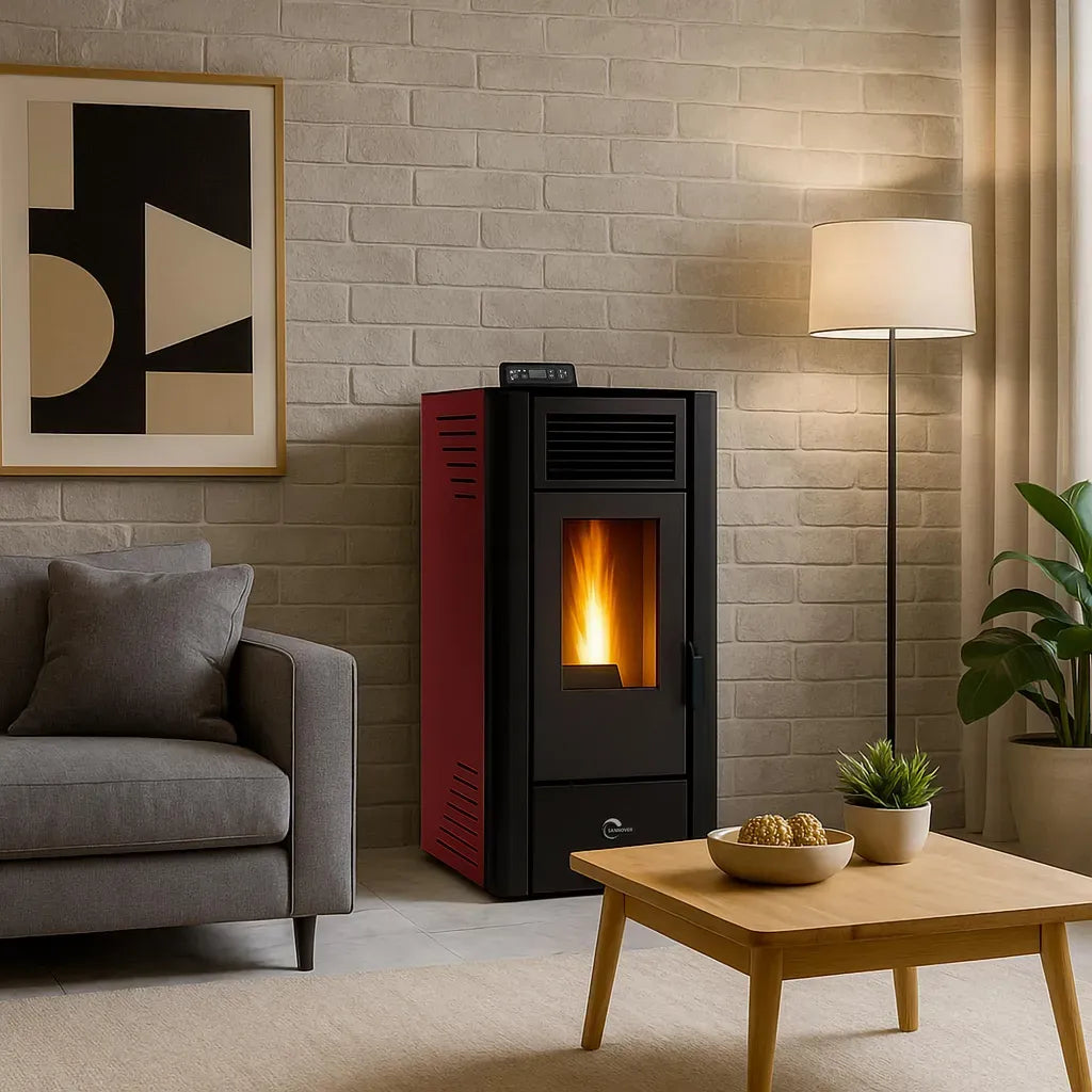Sannover Anita Pelletofen 11,6 kW Bordeaux – 18 kg Tank