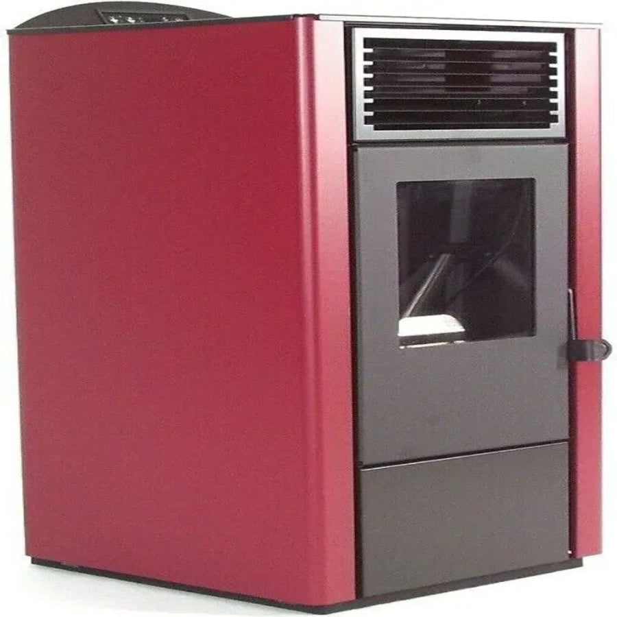 Apex Pelletofen 9,5 kW Rot/Schwarz – 13,5 kg Tank