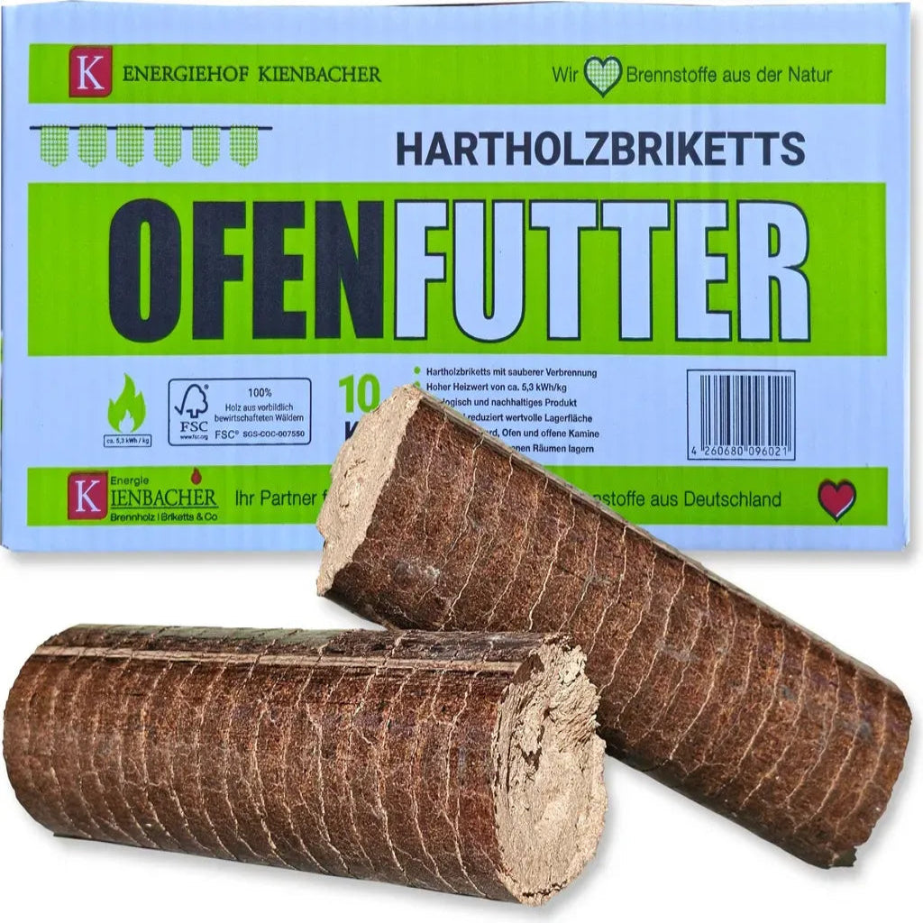 Nestro Holzbriketts 960 kg – Buche & Eiche – 96 × 10 kg (Karton)