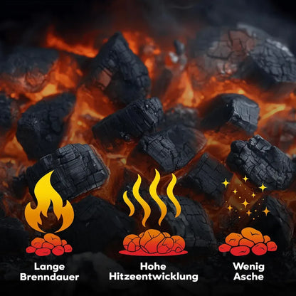Neandertaler Feuer Holzkohle 120 kg – Buche, Esche & Hainbuche