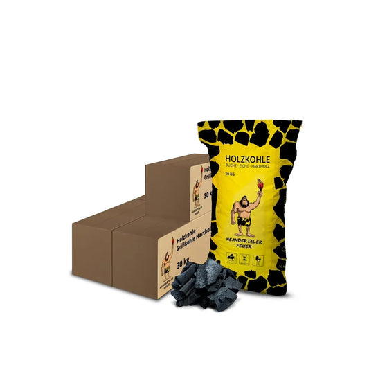 Neandertaler Feuer Holzkohle 120 kg – Buche, Esche & Hainbuche