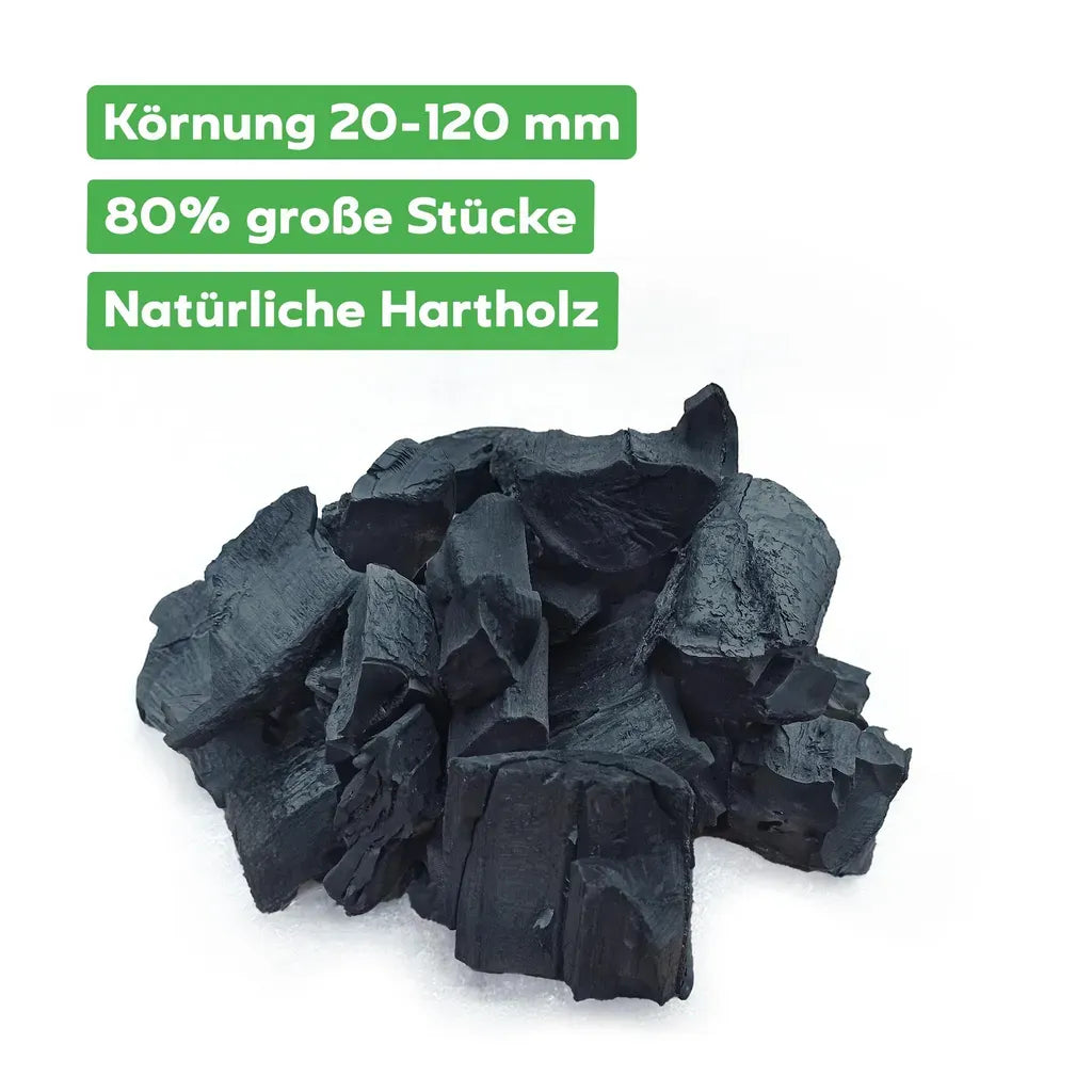 Neandertaler Feuer Holzkohle 120 kg – Buche, Esche & Hainbuche