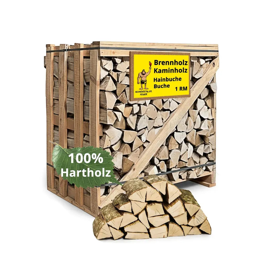 Neandertaler Feuer Brennholz Hartholz 1 RM – 25 cm – 490 kg