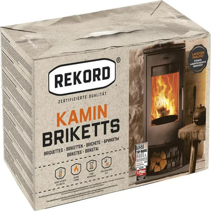 REKORD Braunkohlebriketts 300 kg – 30 × 10 kg, Papierverpackung